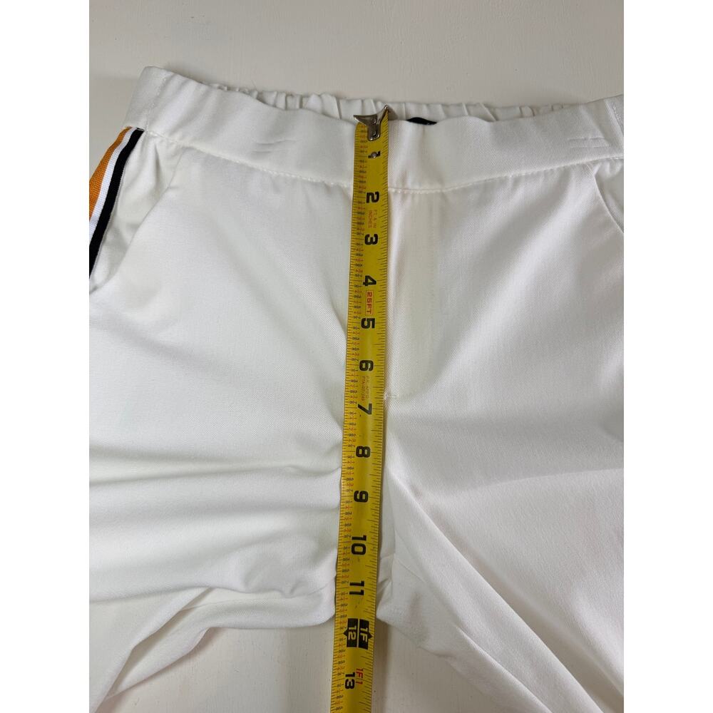 Zara White Trousers Side Stripe Yellow Black Sporty chic Track Pants Size Small - Picture 6 of 11